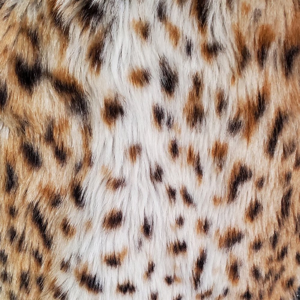 Vintage, plush faux leopard vest (80's) - Picture 5 of 7